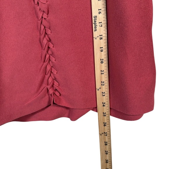 J.Jill XS Ribbed Knit Back Detail Pullover Sweater Top Coral Red Relaxed Fit‎ - Picture 6 of 8